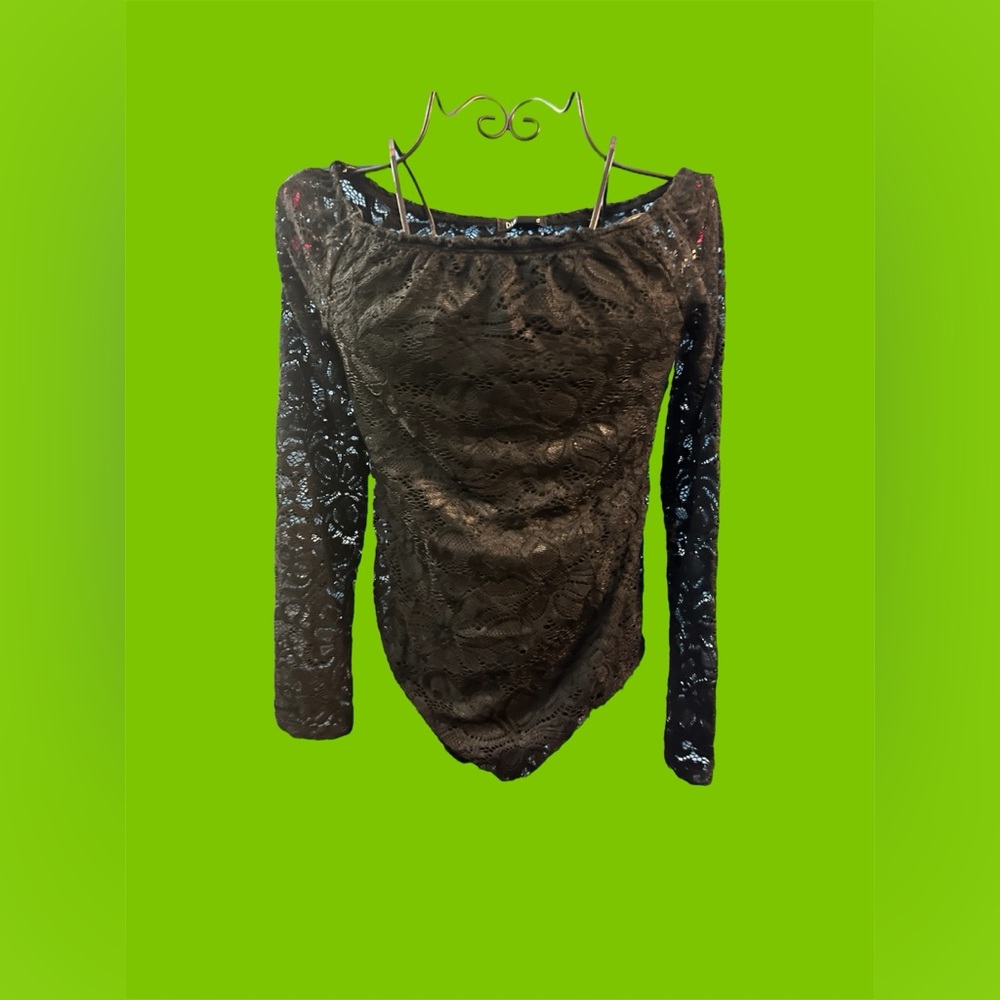Diamante lace bodysuit top